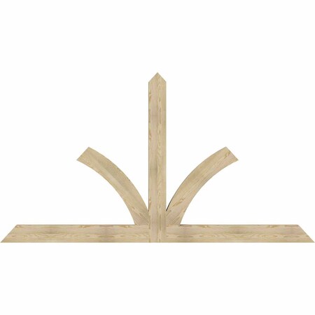Ekena Millwork Richland Rough Sawn Timber Gable Bracket, Douglas Fir, 108"W x 58"H x 4"D x 6"F, 13/12 Pitch GBW108X58X0406RIC00RDF